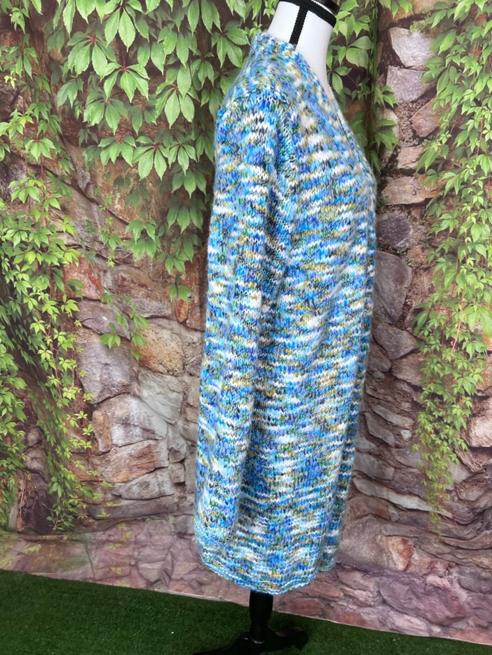 J. JILL Marled Blue Longline Open Cardigan, L - Picture 8 of 10